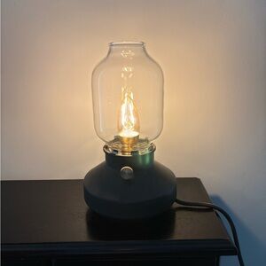 Elegant Black Glass Table Lamp